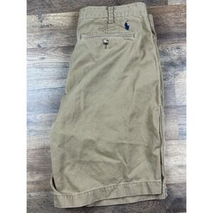 Polo Ralph Lauren Shorts Mens 36x9 Tan Chino Relaxed‎ Fit Khaki Beige Flat Front